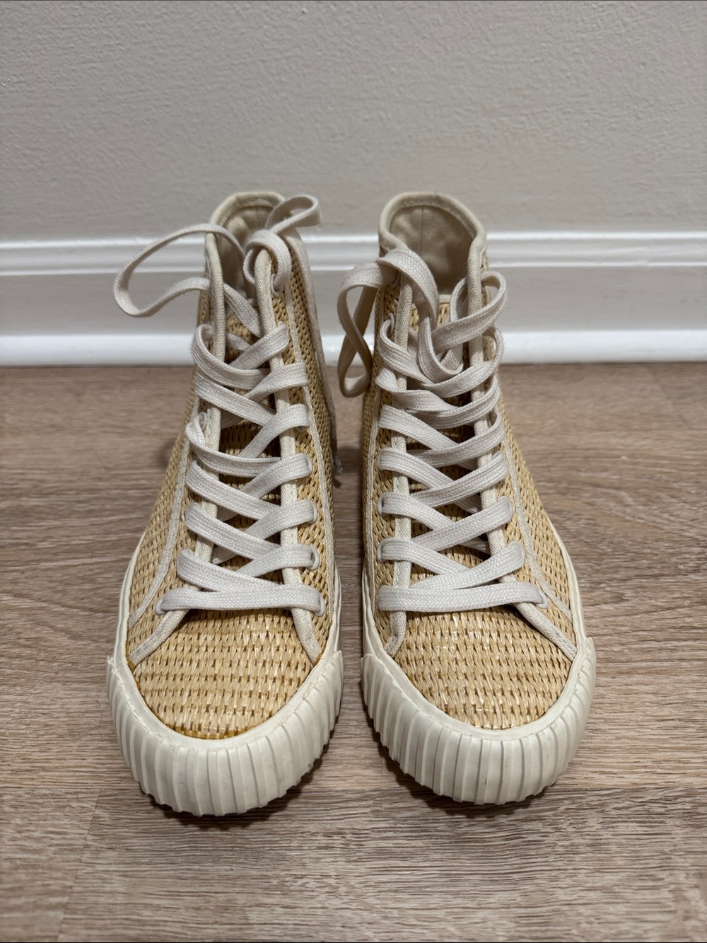 Zimmermann Natural Woven High-Top Sneakers